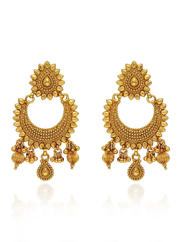 Antique Chandbali Earrings in Gold finish - AMN684