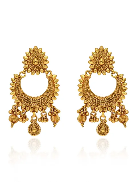 Antique Chandbali Earrings in Gold finish - AMN684