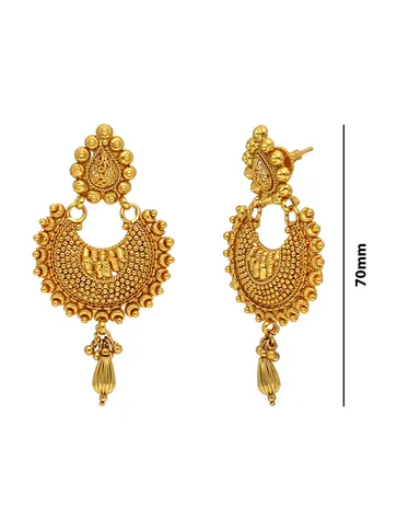 Antique Chandbali Earrings in Gold finish - AMN689