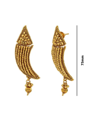 Antique Long Earrings in Gold finish - AMN692