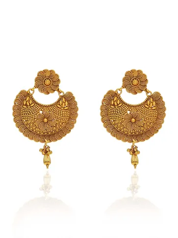 Antique Chandbali Earrings in Gold finish - AMN691