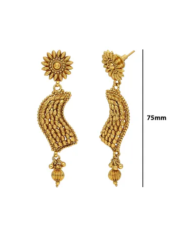 Antique Long Earrings in Gold finish - AMN693