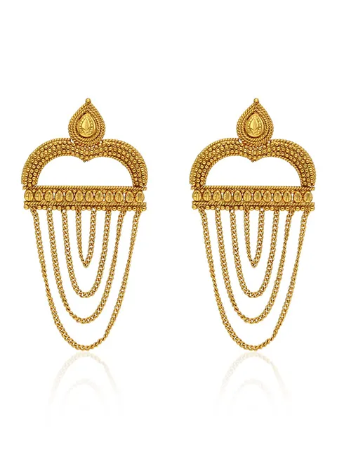 Antique Long Earrings in Gold finish - AMN695
