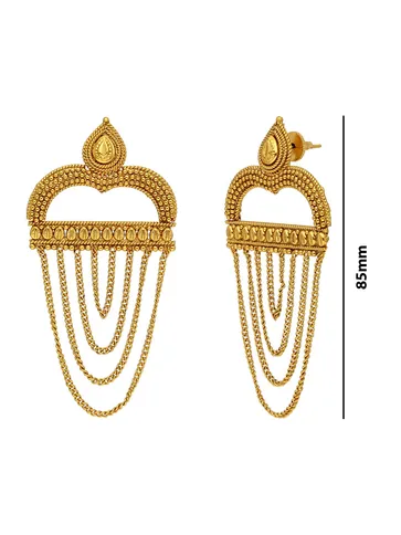 Antique Long Earrings in Gold finish - AMN695
