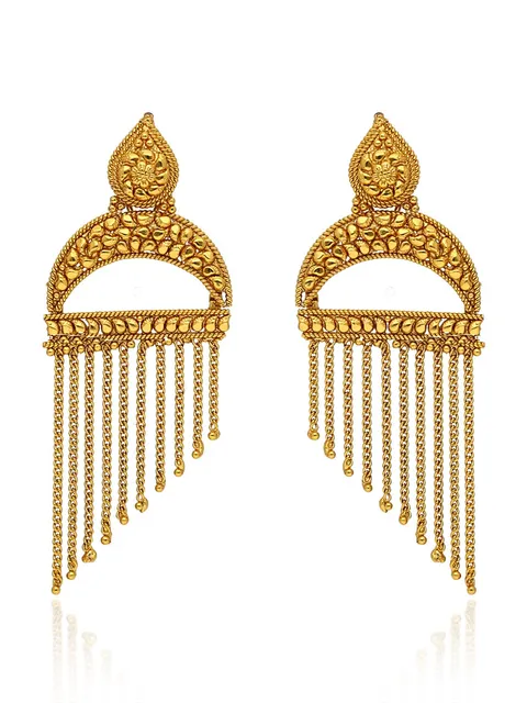Antique Long Earrings in Gold finish - AMN696