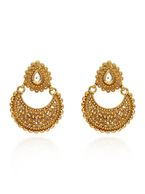 Antique Chandbali Earrings in Gold finish - AMN697