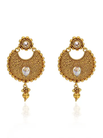 Antique Chandbali Earrings in Gold finish - AMN698