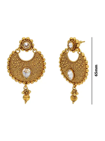 Antique Chandbali Earrings in Gold finish - AMN698