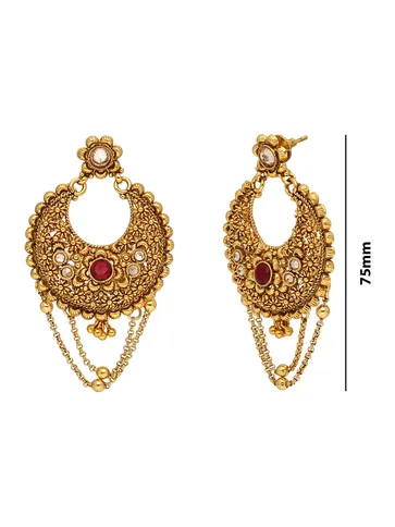 Antique Chandbali Earrings in Gold finish - AMN702