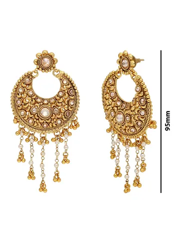 Antique Chandbali Earrings in Gold finish - AMN711
