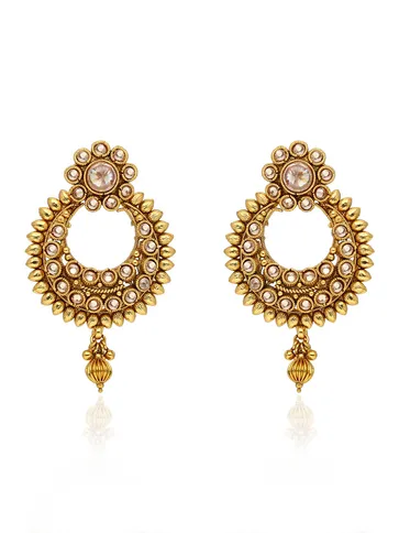 Reverse AD Chandbali Earrings in Gold finish - AMN713