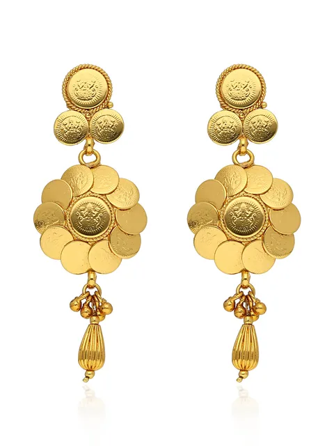 Temple Long Earrings in Gold finish - AMN705