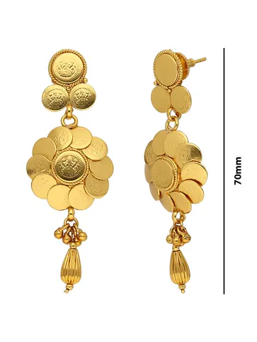 Temple Long Earrings in Gold finish - AMN705