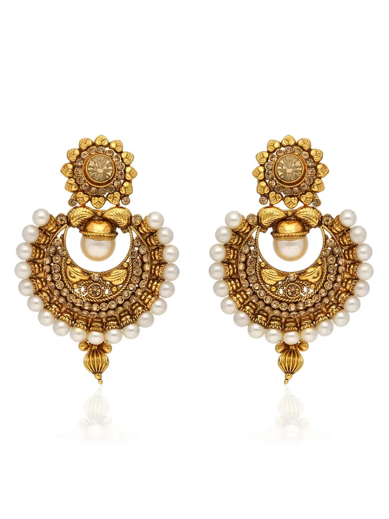 Antique Chandbali Earrings in Gold finish - AMN753