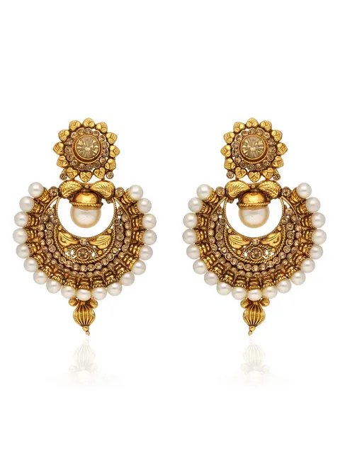 Antique Chandbali Earrings in Gold finish - AMN753