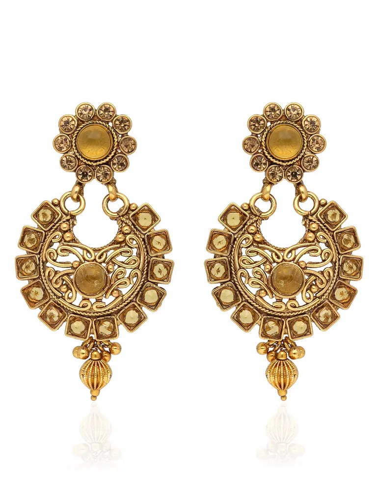 Reverse AD Chandbali Earrings in Gold finish - AMN760
