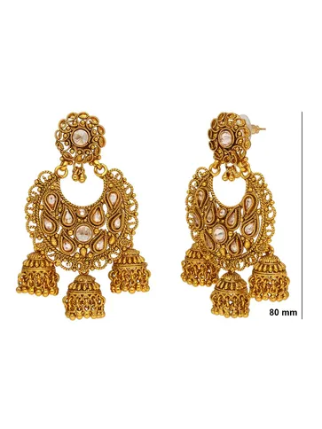 Reverse AD Jhumka Earrings in Gold finish - AMN800