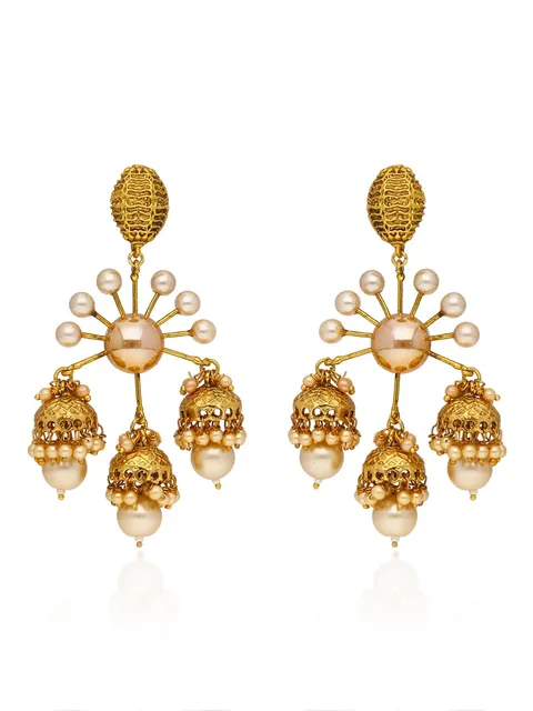 Antique Jhumka Earrings in Gold finish - AMN802