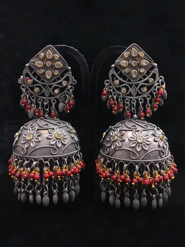 Kundan Jhumka Earrings in Two Tone finish - YGI32