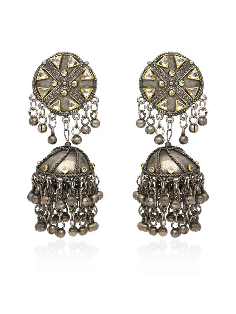 Kundan Jhumka Earrings in Two Tone finish - YGI31