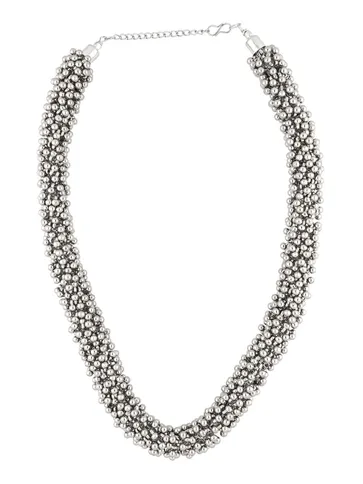 Traditional Long Necklace in Oxidised Silver finish - YGI52