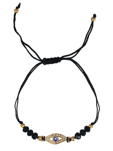 Evil Eye Loose / Link Bracelet in Black color - CNB42418