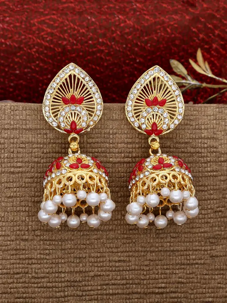 Antique Jhumka Earrings in Gold finish - MIJ173