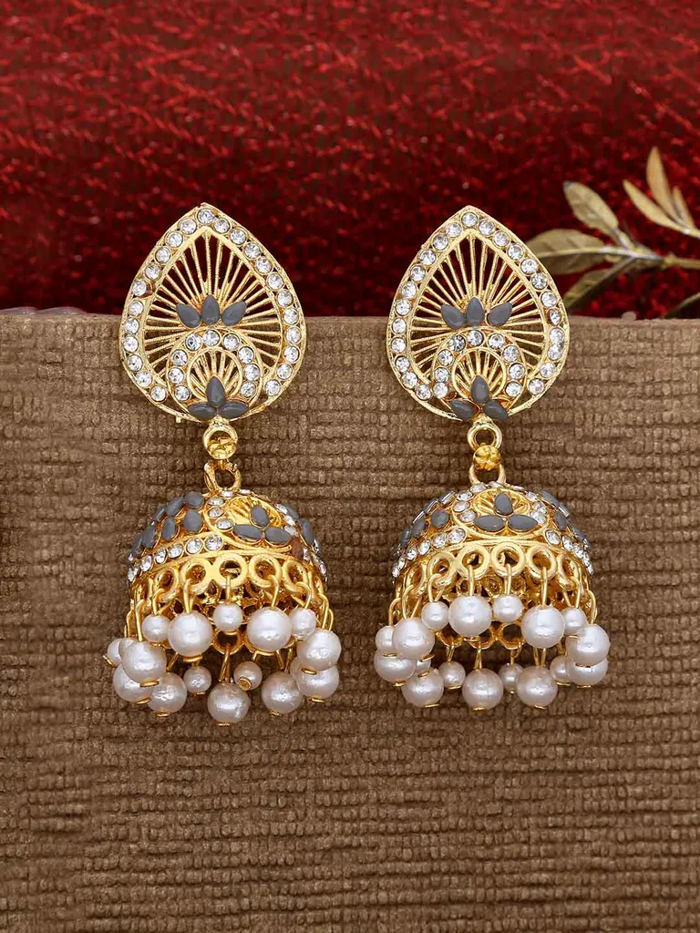 Antique Jhumka Earrings in Gold finish - MIJ175