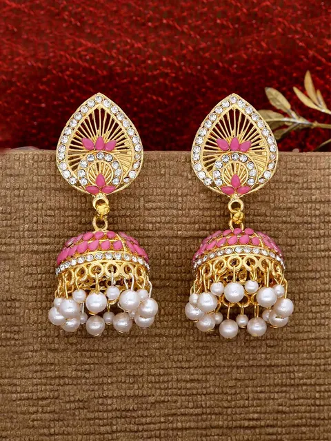 Antique Jhumka Earrings in Gold finish - MIJ176