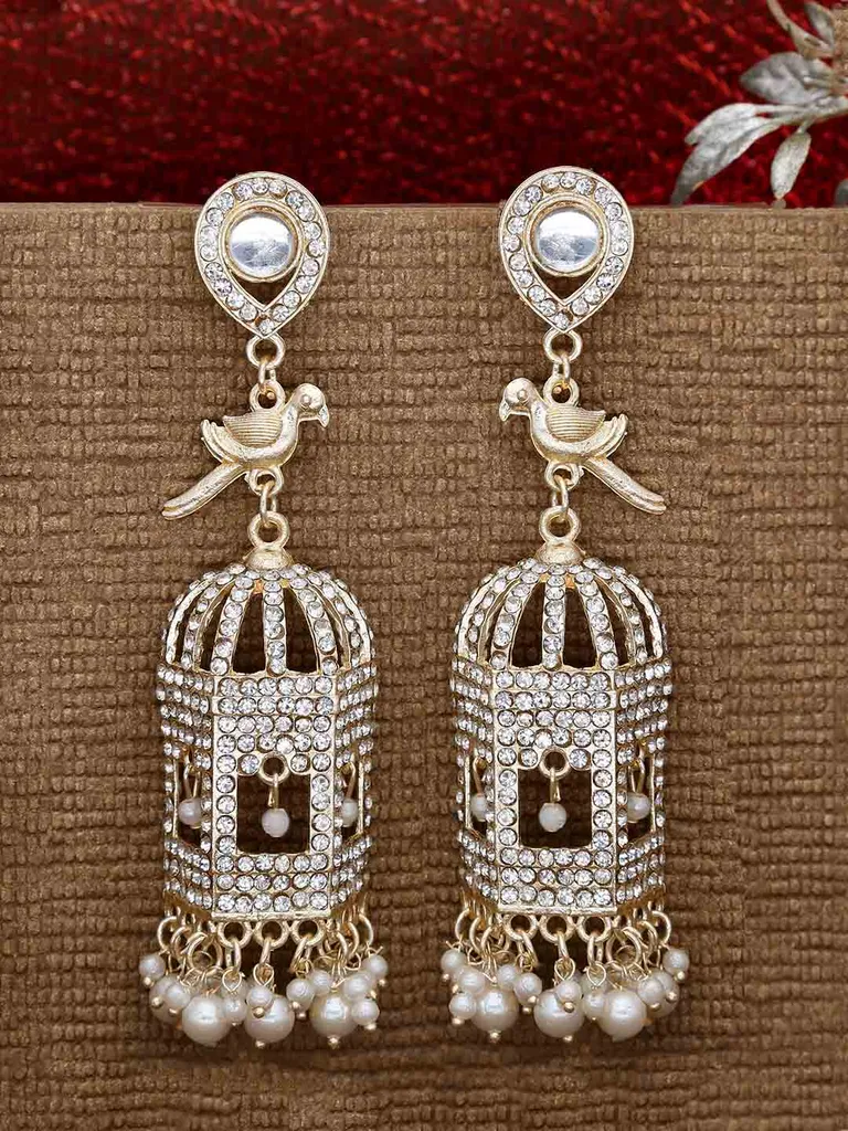 Antique Jhumka Earrings in Gold finish - MIJ190