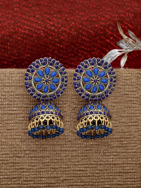 Antique Jhumka Earrings in Gold finish - MIJ194