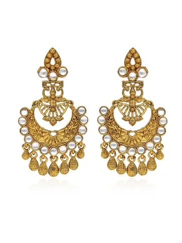 Antique Chandbali Earrings in Gold finish - S34906