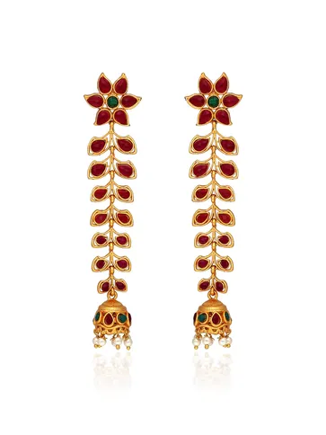 Antique Jhumka Earrings in Gold finish - S34933