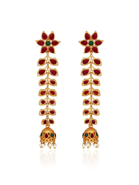 Antique Jhumka Earrings in Gold finish - S34933