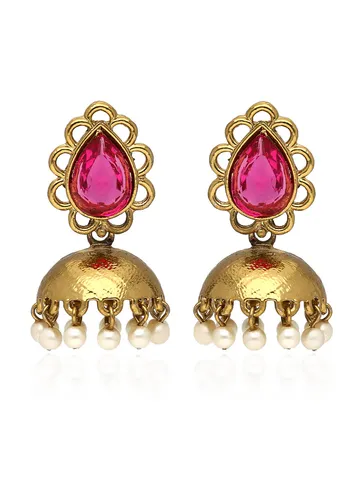 Antique Jhumka Earrings in Gold finish - S34960