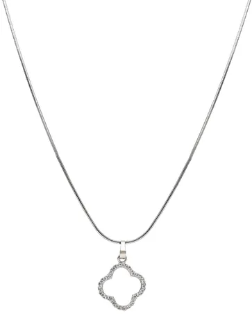 AD / CZ Pendant with Chain in Rhodium finish - CNB42516