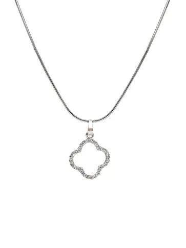 AD / CZ Pendant with Chain in Rhodium finish - CNB42516