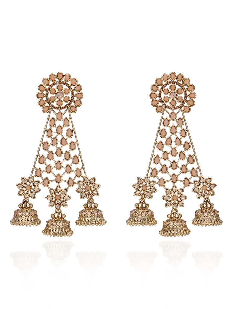 Reverse AD Jhumka Earrings in Oxidised Gold finish - CNB704