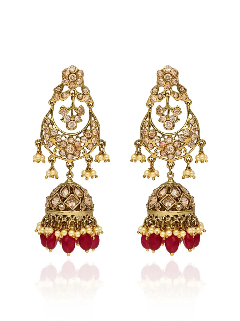 Reverse AD Jhumka Earrings in Gold finish - MT277