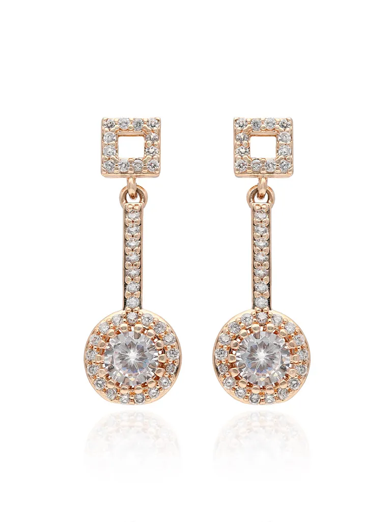 AD / CZ Earrings in Rose Gold finish - CNB8207