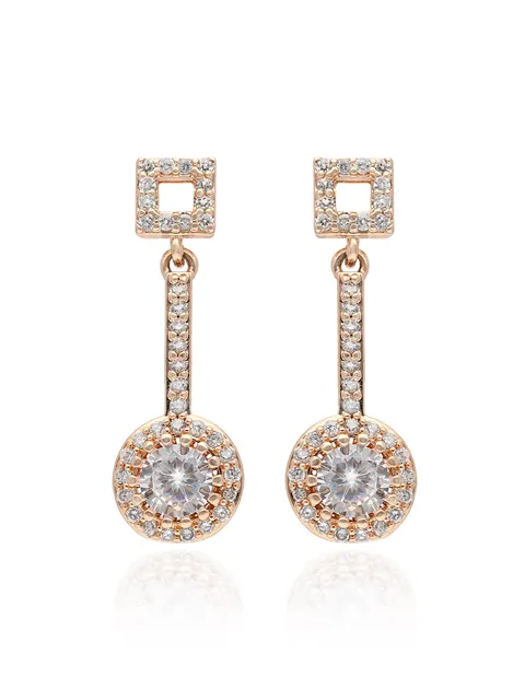 AD / CZ Earrings in Rose Gold finish - CNB8207