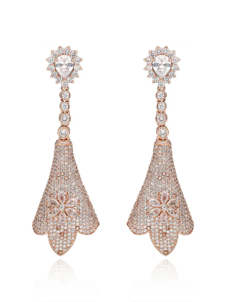 AD / CZ Jhumka Earrings in Rose Gold finish - CNB21879