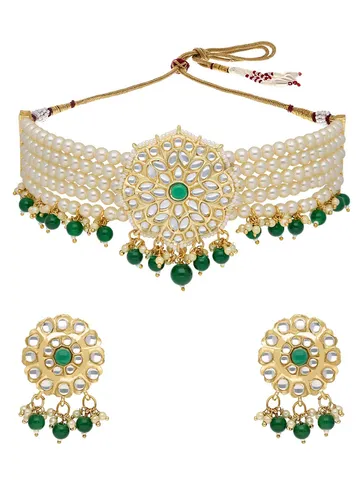 Kundan Choker Necklace Set in Gold finish - P5069