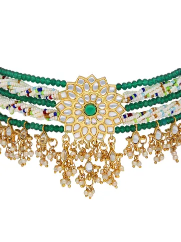 Kundan Choker Necklace Set in Gold finish - P5076