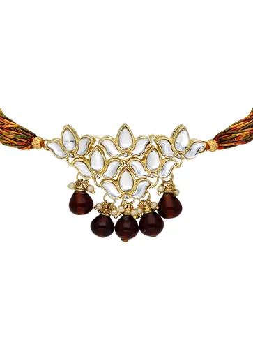 Kundan Choker Necklace Set in Gold finish - P5155