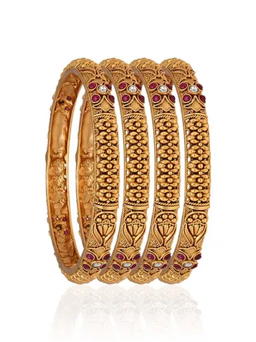 Antique Brass Material Bangles in Gold finish - S35352