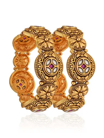 Antique Brass Material Bangles in Gold finish - S35359