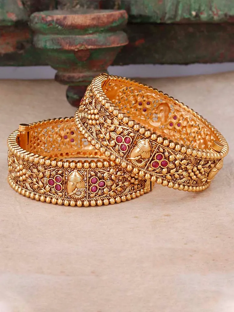Temple Brass Material Bangles in Gold finish - S35367
