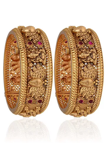 Temple Brass Material Bangles in Gold finish - S35369