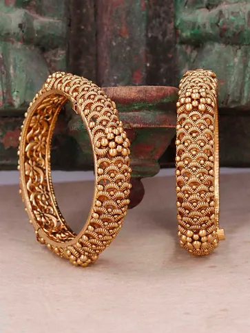 Antique Brass Material Bangles in Gold finish - S35376